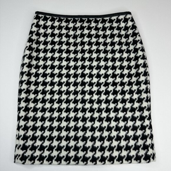 Talbots Women's Black Houndstooth Wool Y2K Business‎ Career Pencil Skirt 4P/W29 - Picture 6 of 14